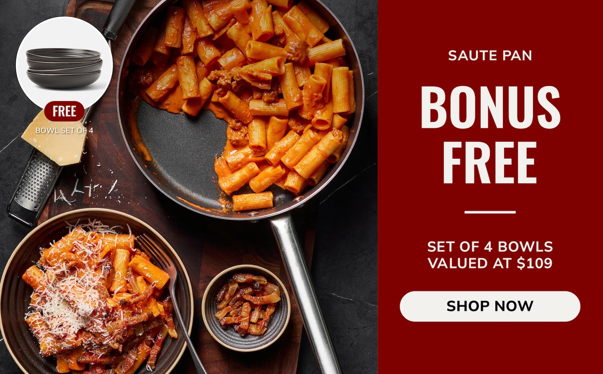 MAKO Saute Pan Non-Stick free set of Anaya Bowls CookDineHost Mid Year Offers