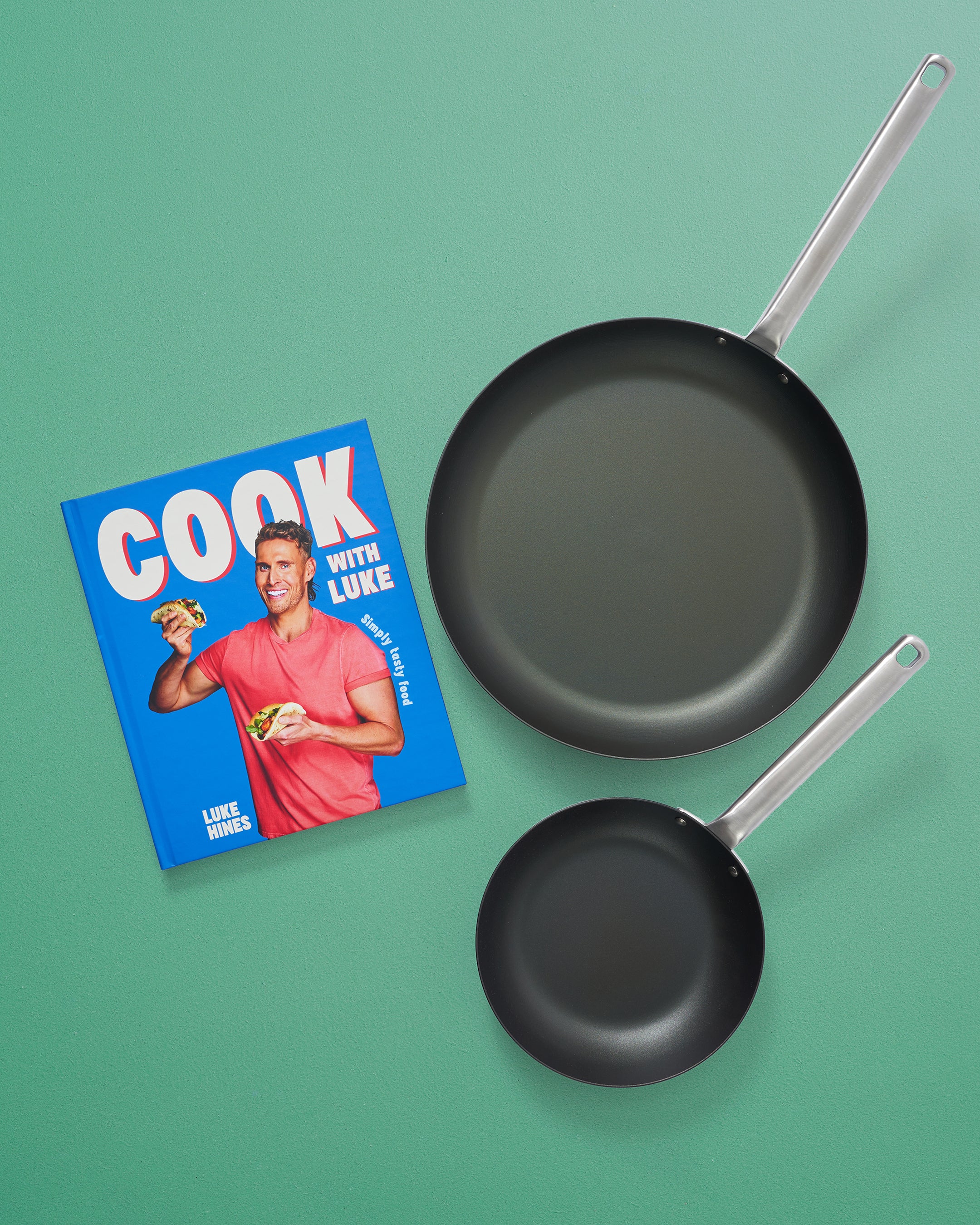 Cook with Luke & MAKO Black Steel Frying Pan Duo Set