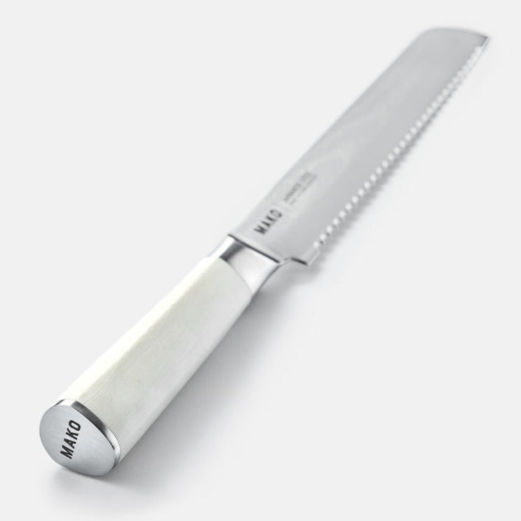 MAKO Japanese Steel Cream 8″ Bread Knife CookDineHost ergonomic and durable