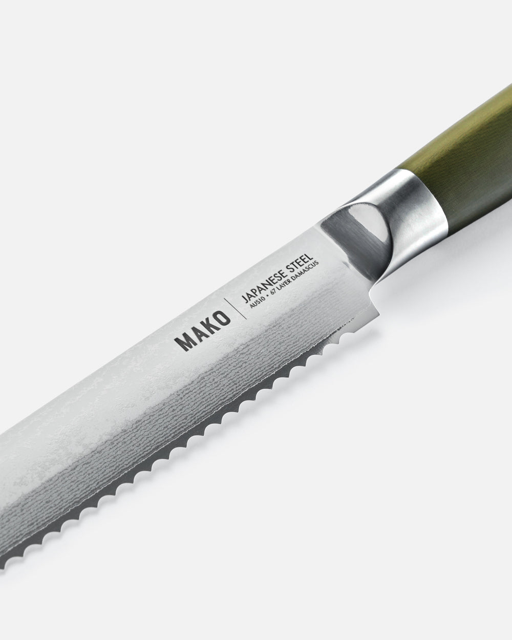 MAKO Japanese Steel Olive Green 8″ Bread Knife