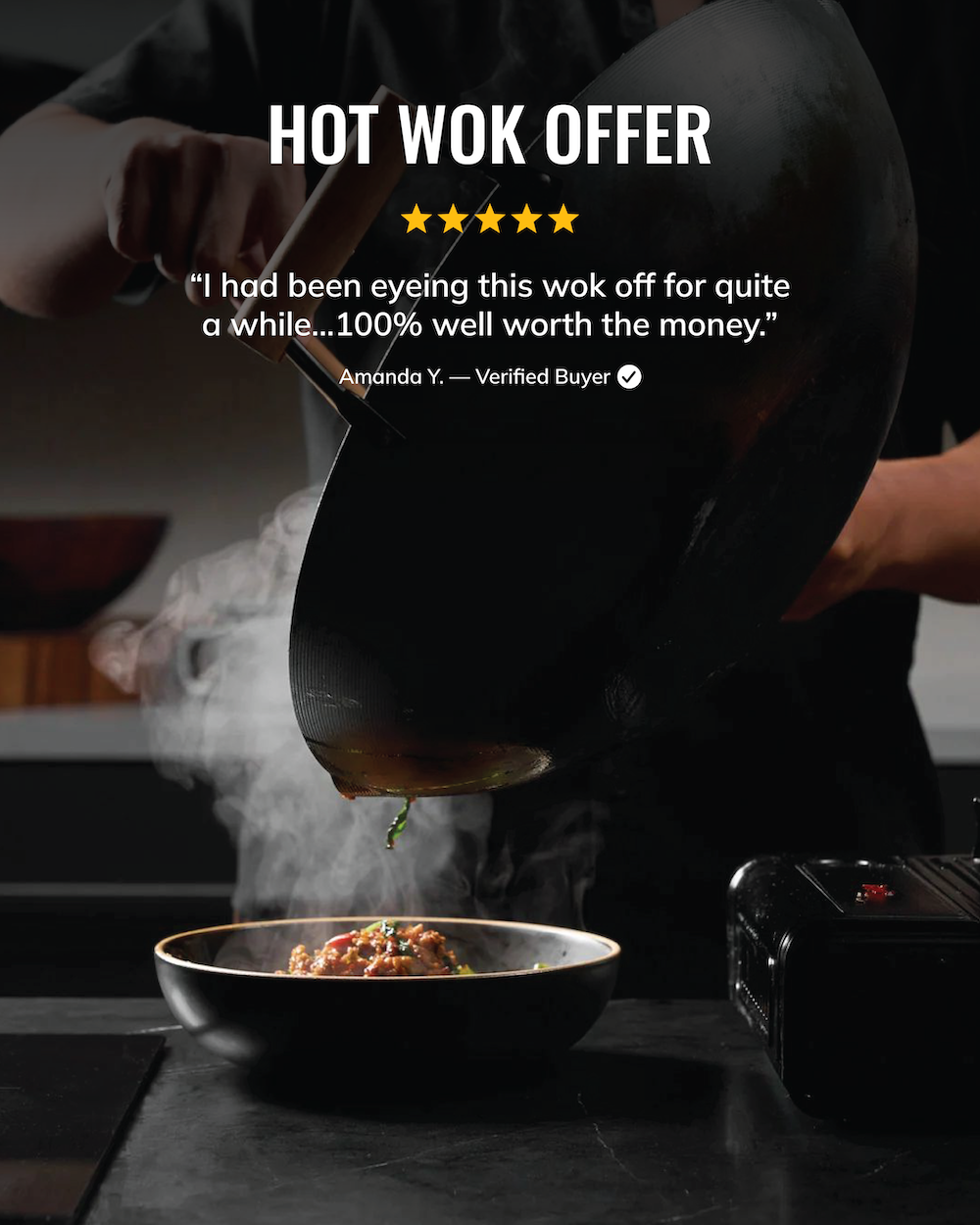 MAKO Hot Wok Offer review 100 percent well worth the money in use shot emptying contents of wok into bowl