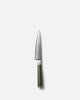 MAKO Japanese Steel Olive Green 5″ Utility Knife white background vertical alignment tip upwards