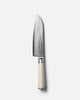 MAKO Japanese Steel Cream 7″ Santoku Knife white bacground vertical point upwards