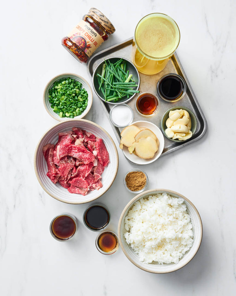 Brothy Rice with Caramelised Steak