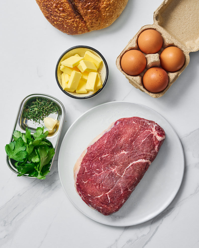 Herb Butter Steak and Eggs
