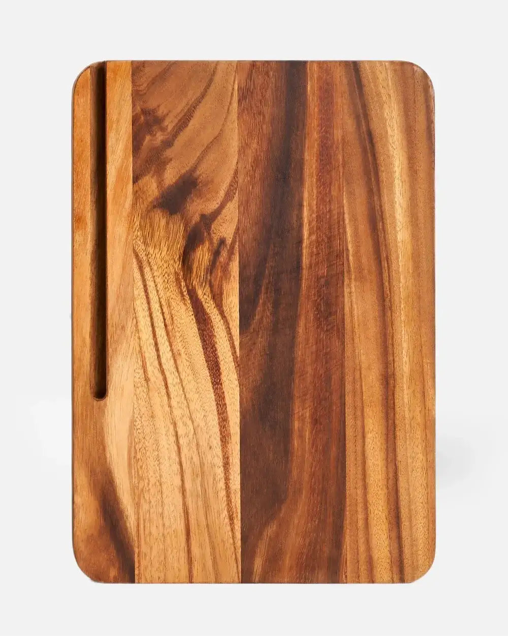 Mako wooden cutting board with natural grain and juice groove by Marion Grasby