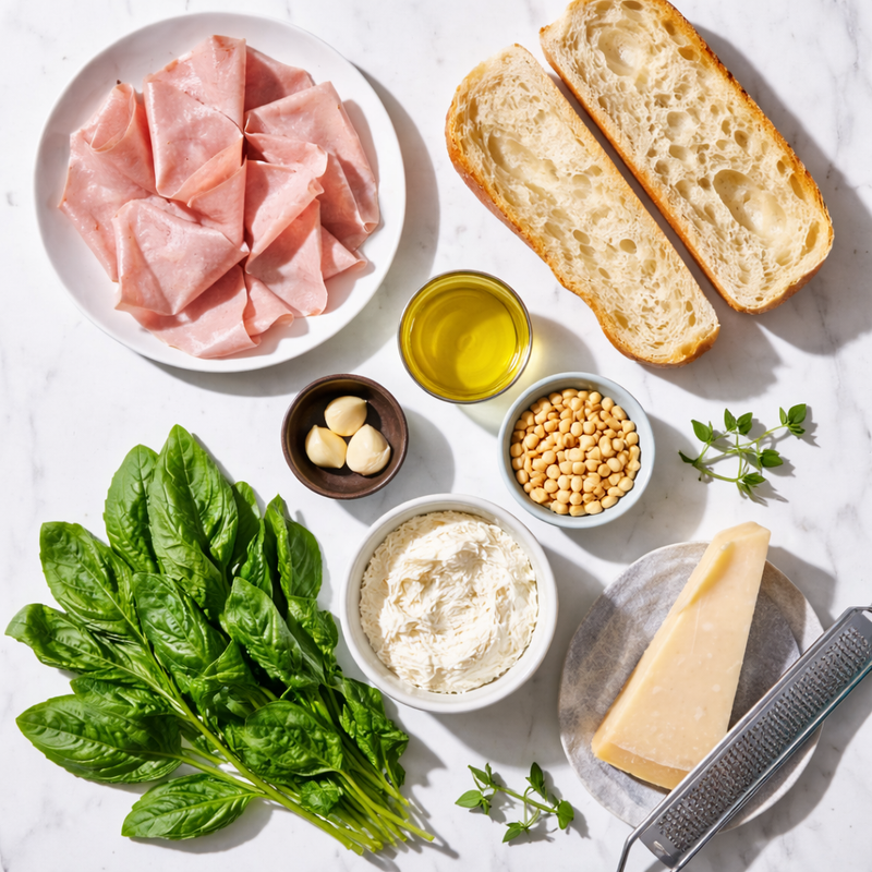 Crispy Mortadella Sandwich with Pesto and Stracciatella