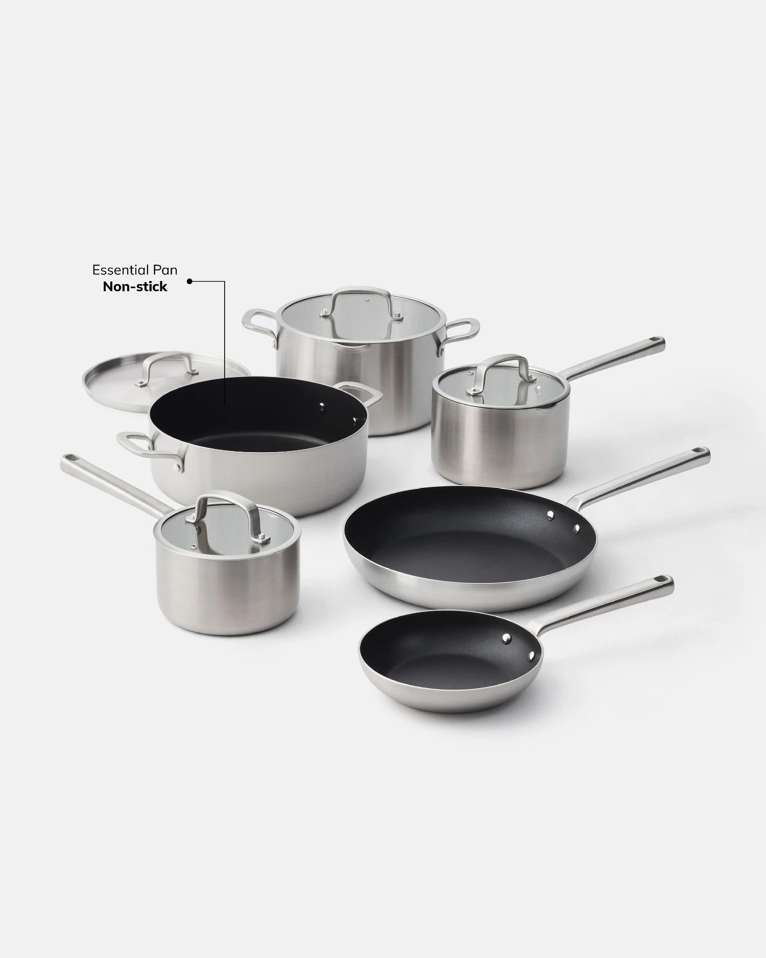 MAKO 5-Ply Signature Set (6-piece) Non-Stick Essential Pan highlighted in set CookDineHost