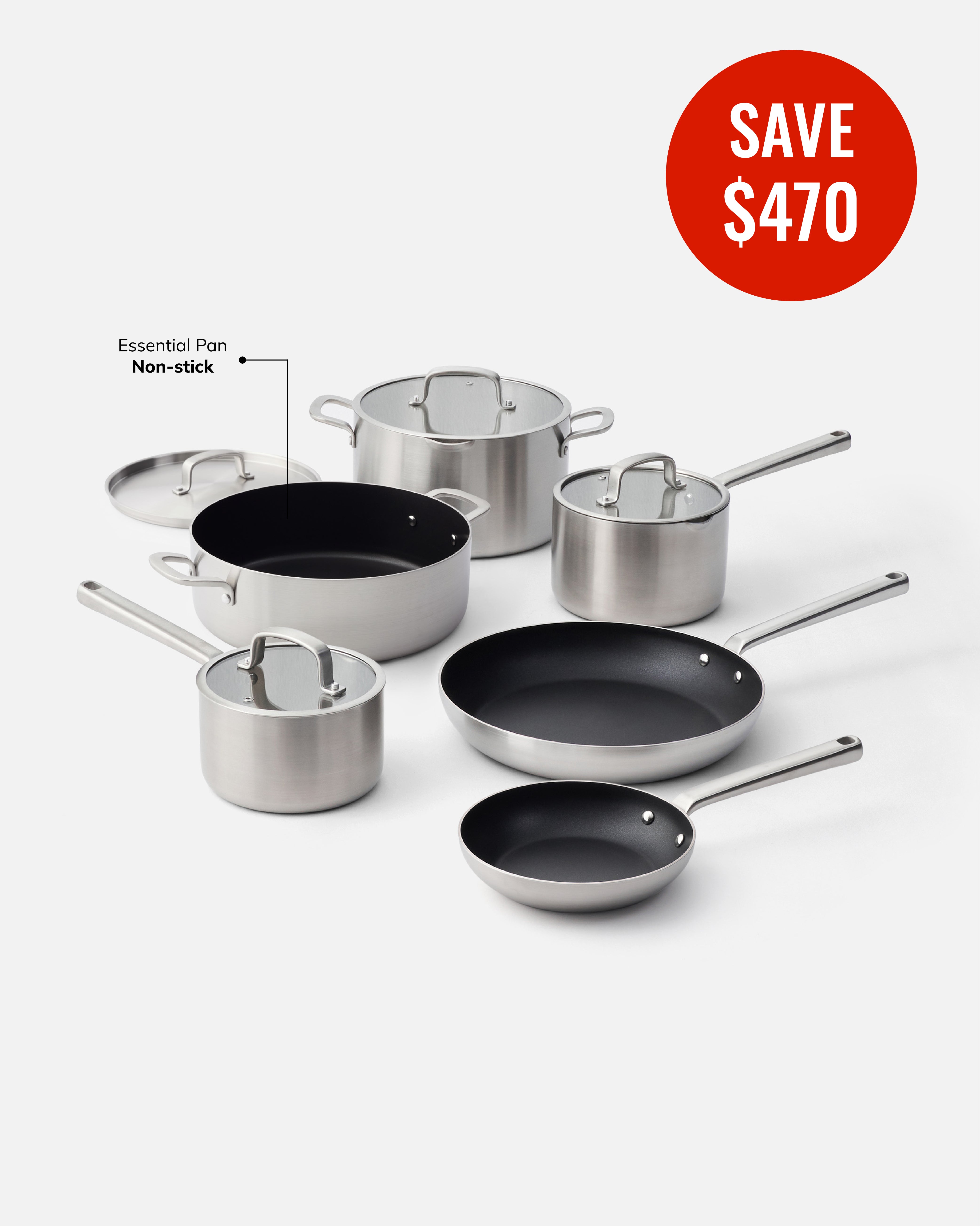 MAKO 5-Ply Signature Set (6-piece) - Non-Stick Essential Pan