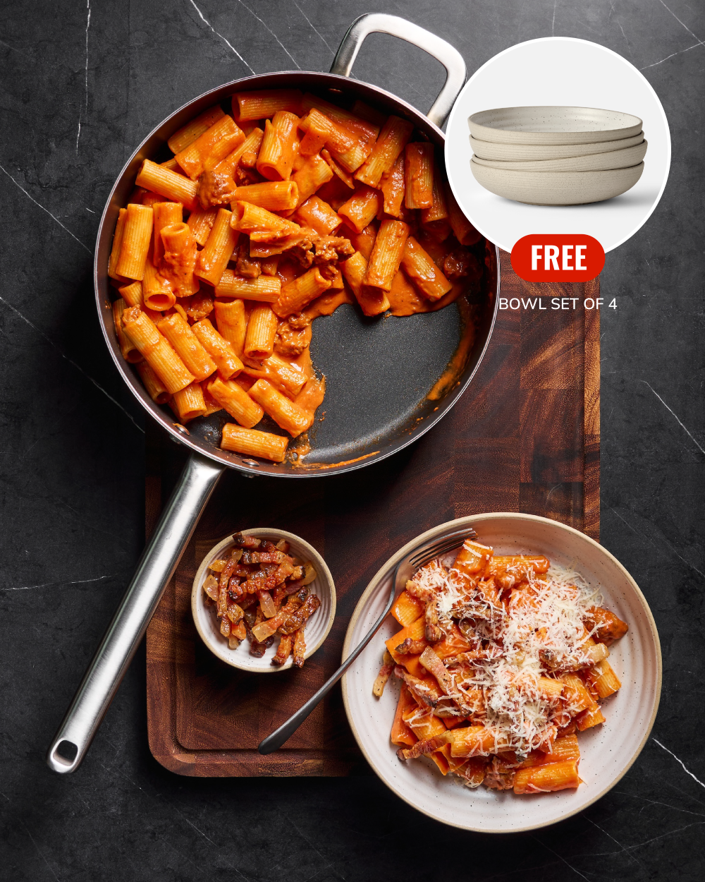 MAKO 5-Ply Non-Stick Saute Pan - White Speckle Bowls