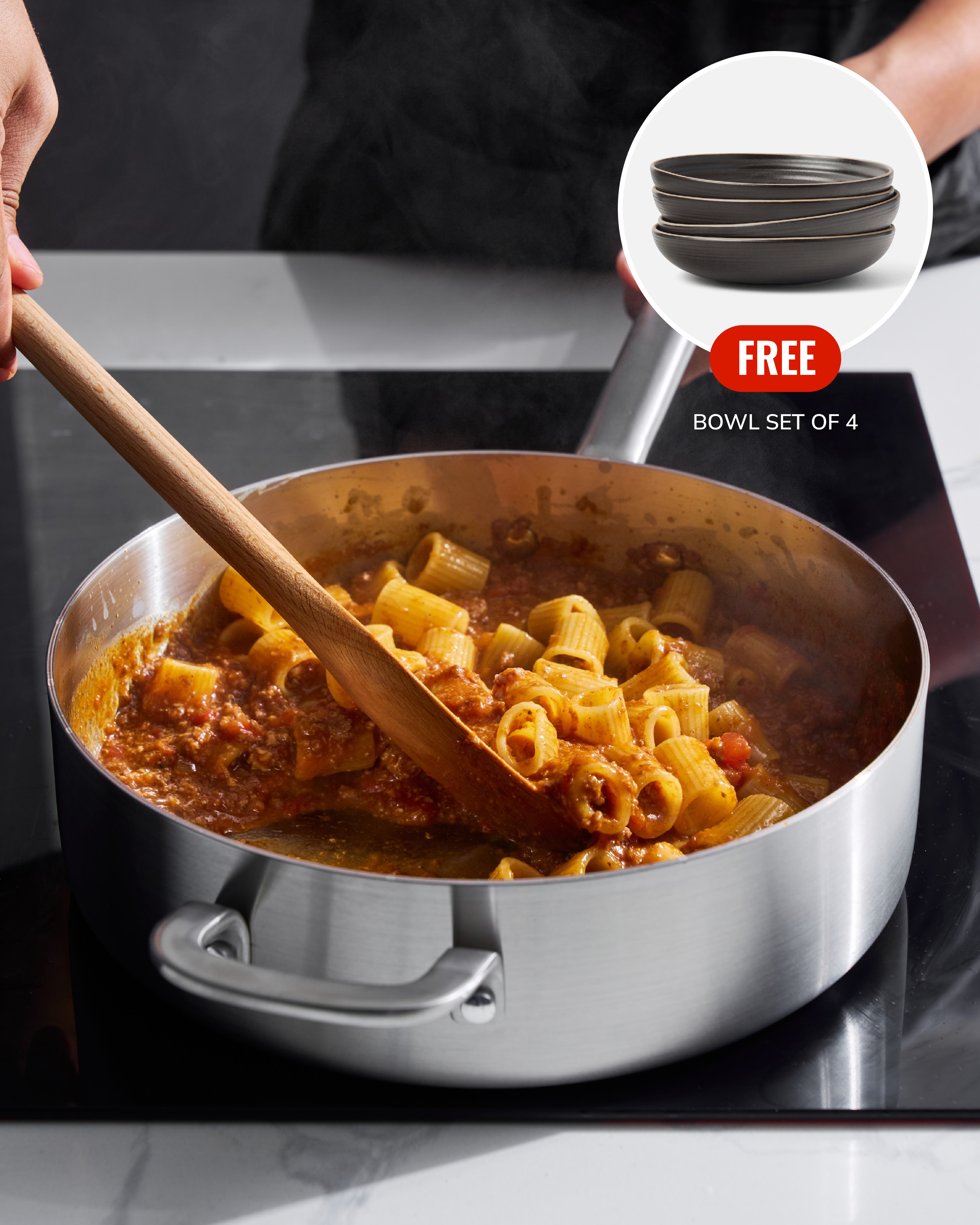 MAKO 5-Ply Stainless Steel Saute Pan - Charcoal Bowls