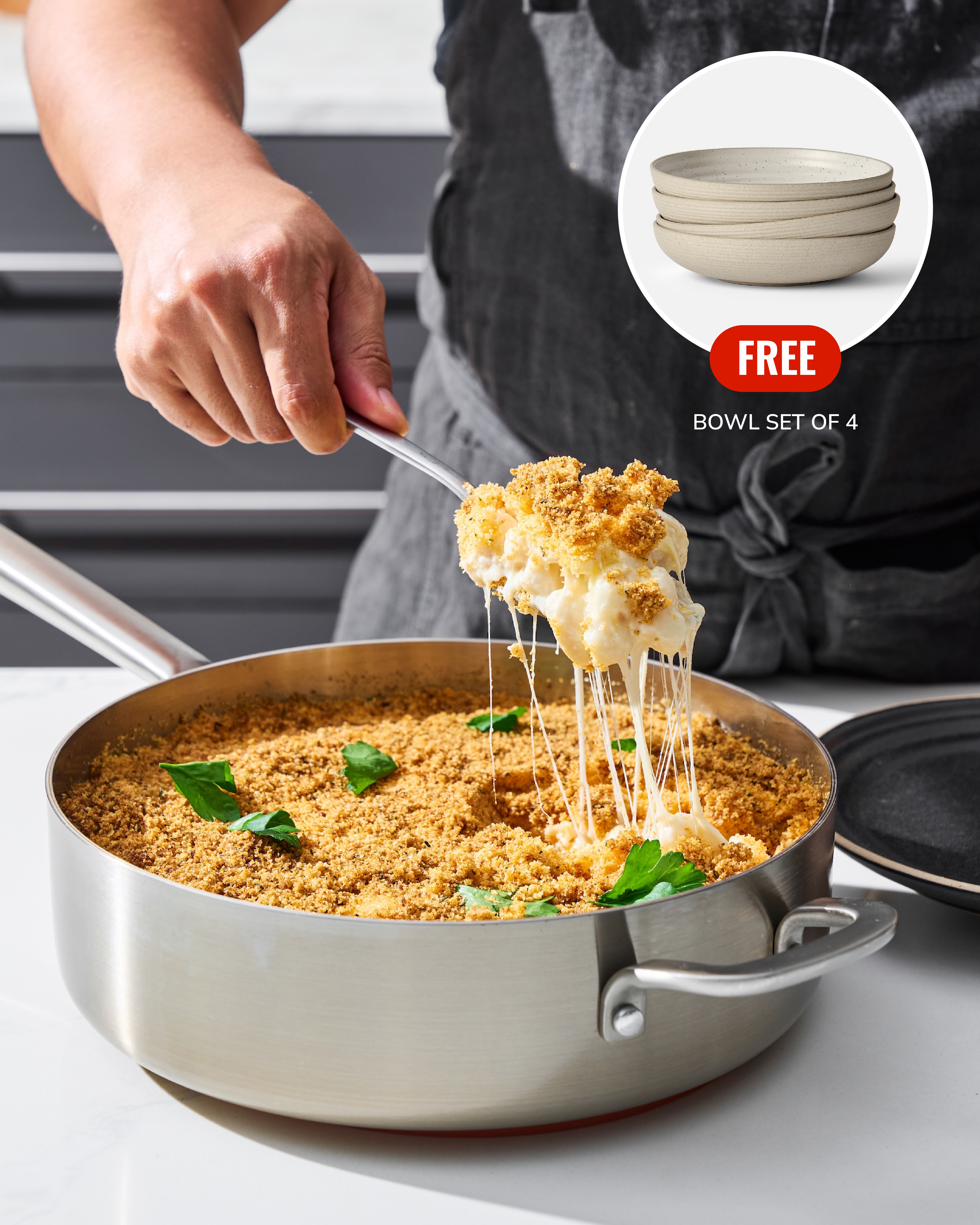 MAKO 5-Ply Stainless Steel Saute Pan