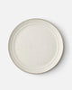 Marion Grasby speckled white ceramic dinner plate with subtle ridged design on white background