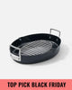 Mako oval black roasting pan with stainless steel rack by Marion Grasby, Black Friday top pick