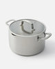 Stainless steel stockpot with glass lid and sturdy handles by Marion Grasby's Mako cookware