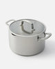 Stainless steel stockpot with glass lid and sturdy handles by Marion Grasby's Mako cookware