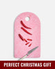 Pink Mako cutting board by Marion Grasby with sliced red chili and white-handled knife