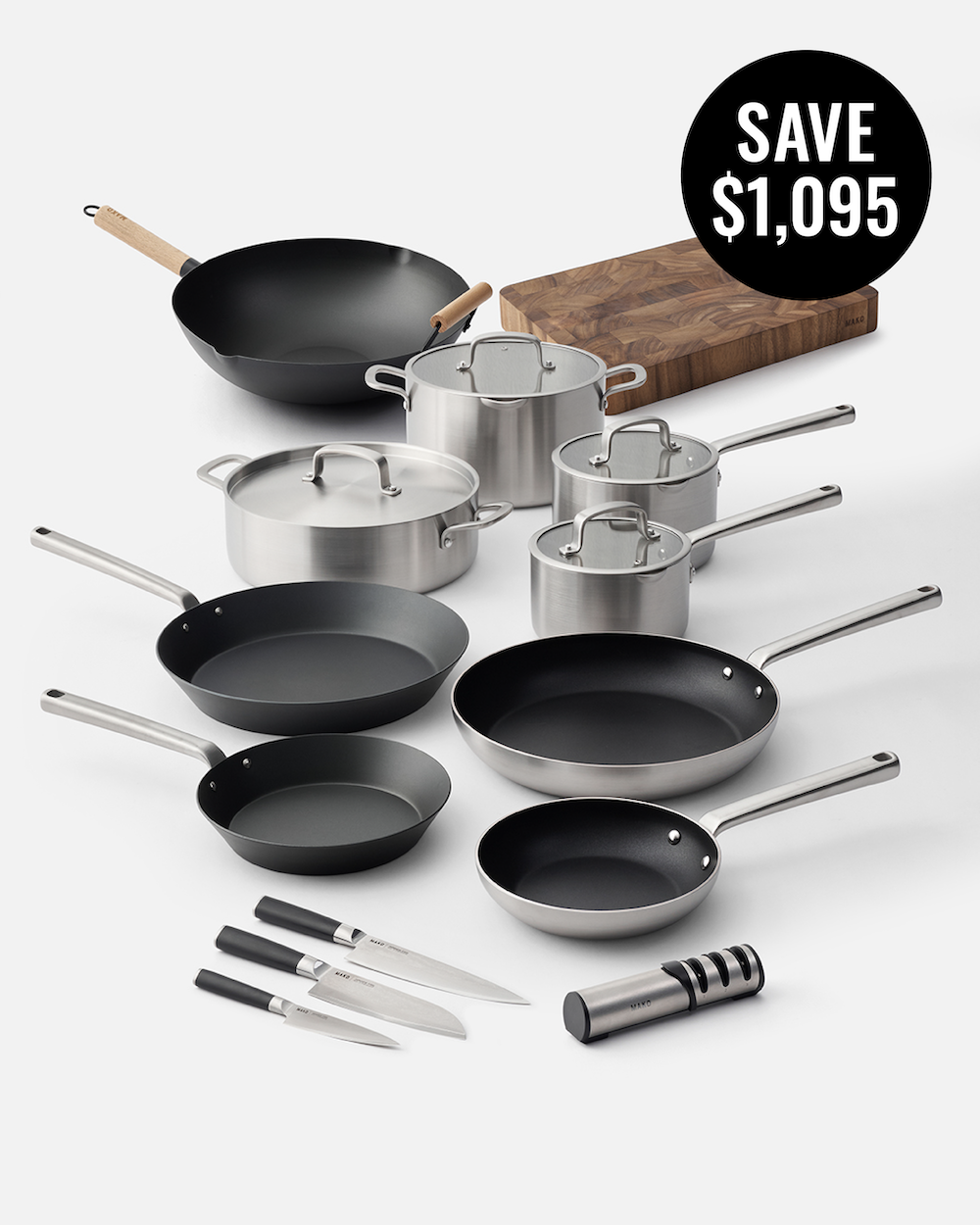 MAKO Ultimate Kitchen Upgrade Set (14 Piece Set) - Black Knives Save $1095