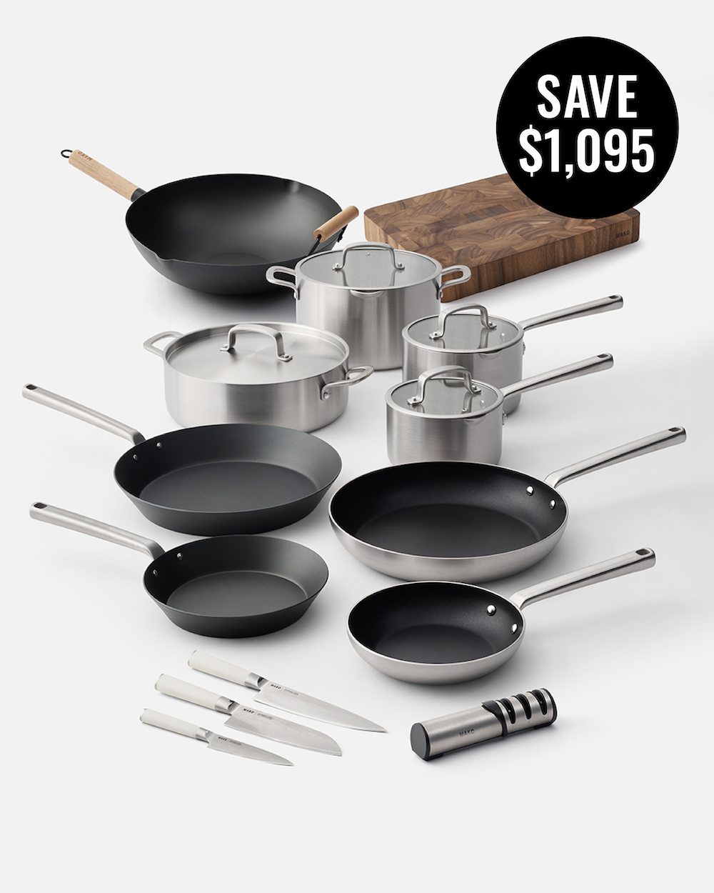MAKO Ultimate Kitchen Upgrade Set (14 Piece Set) - Cream Knives $1095