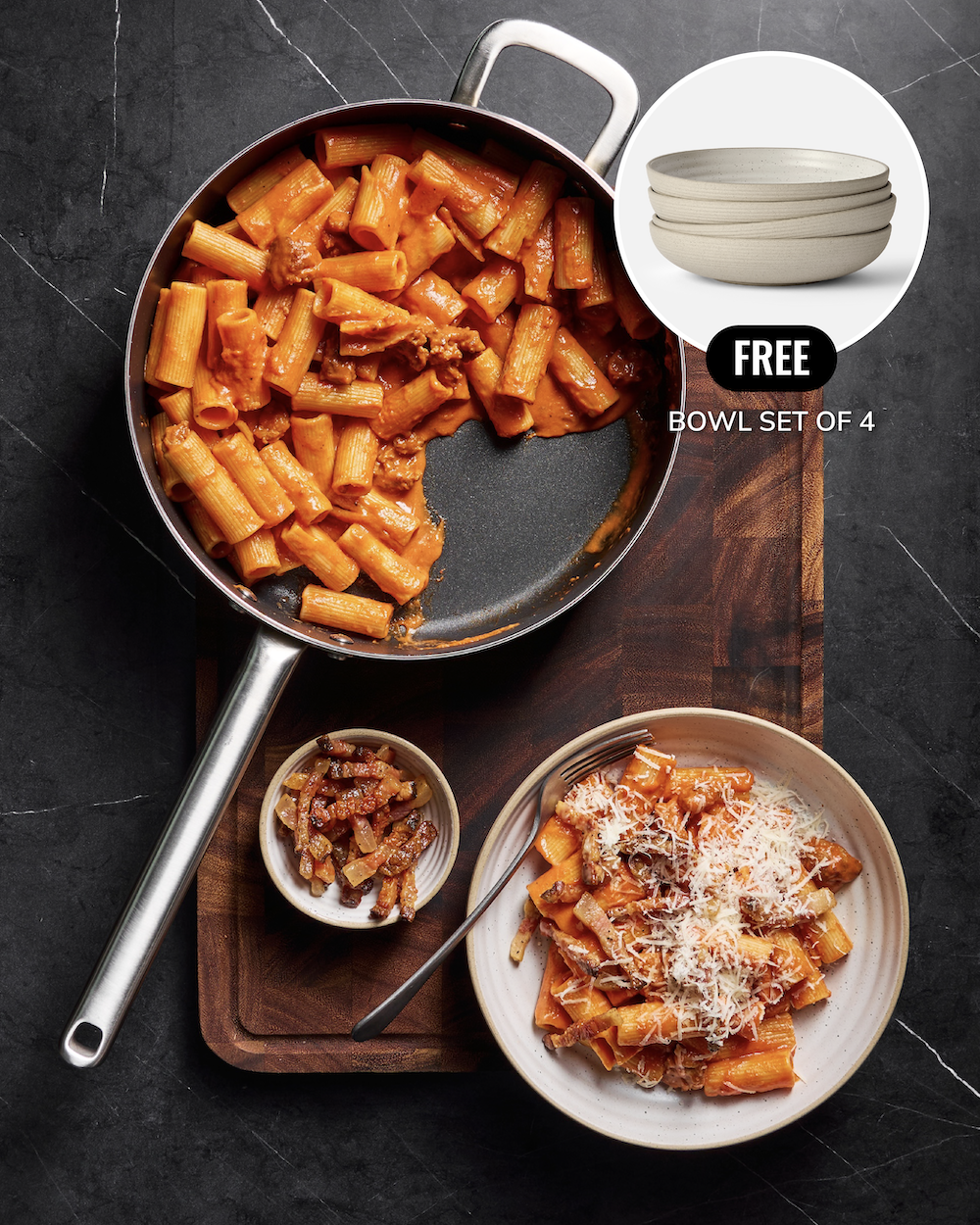 MAKO 5-Ply Non-Stick Saute Pan - White Speckle Bowls Free White Speckle Bowls