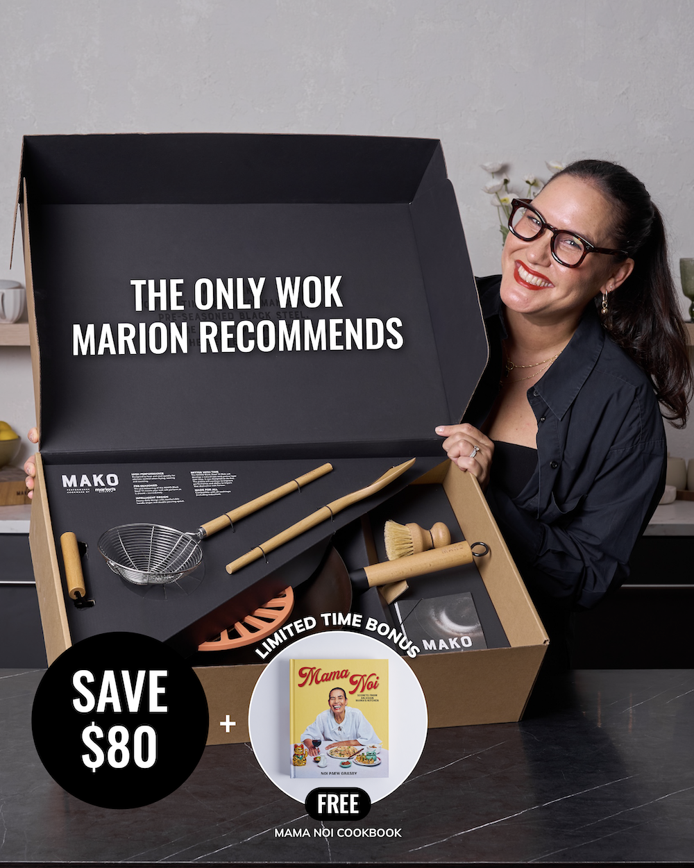 MAKO Wok Kit Save $80 Limited time bonus Free Mama Noi Cookbook 