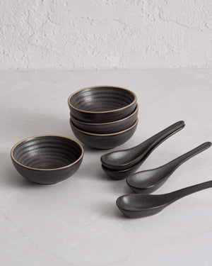 Anaya Charcoal Banquet Dinnerware Set (24 Piece) Dinnerware Sets by Asoke - only available at CookDineHost