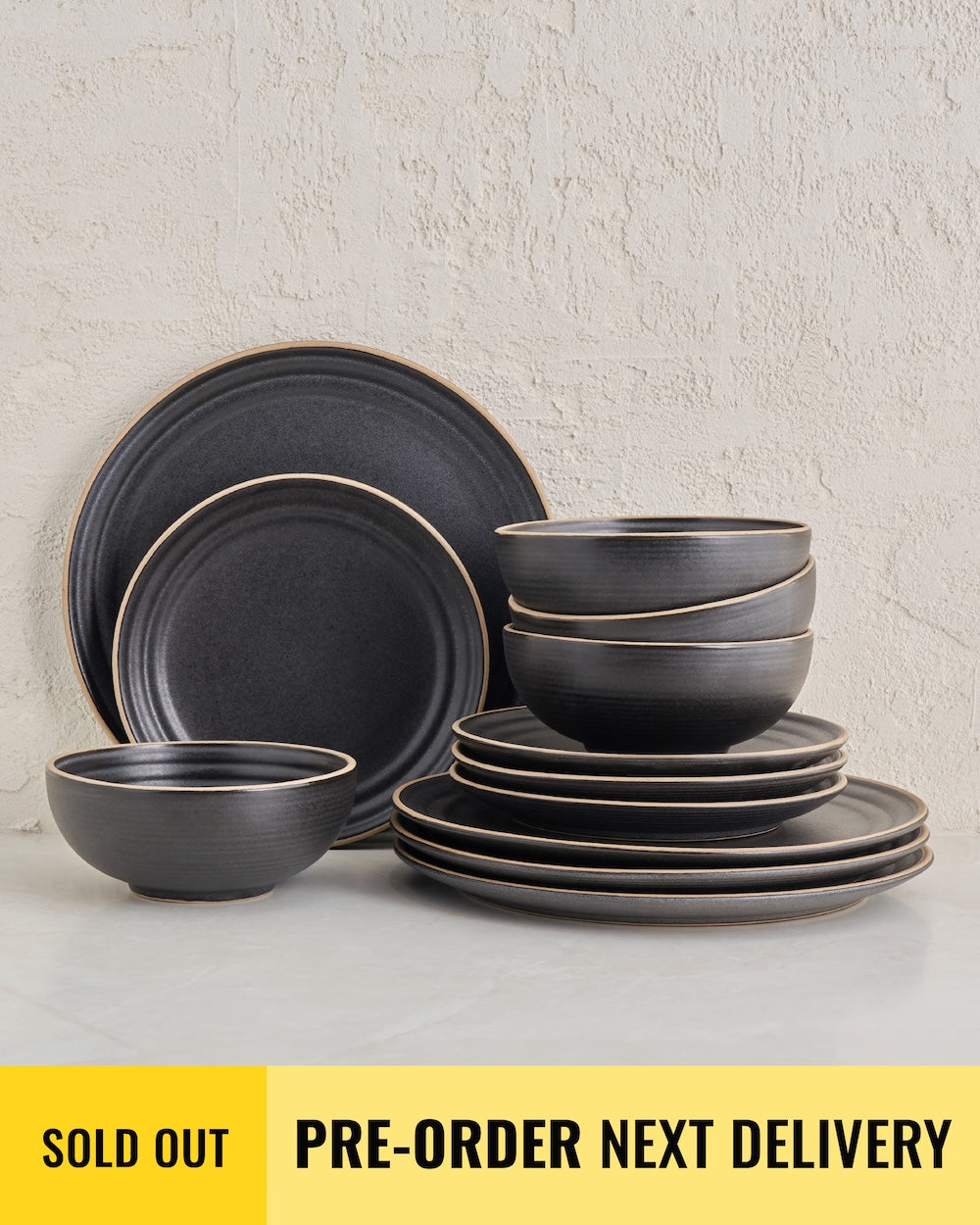 Anaya Charcoal Starter Dinnerware Set (12 Piece) - CookDineHost