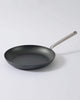 Mako black steel 31cm frying pan with stainless steel handle by Marion Grasby on white background