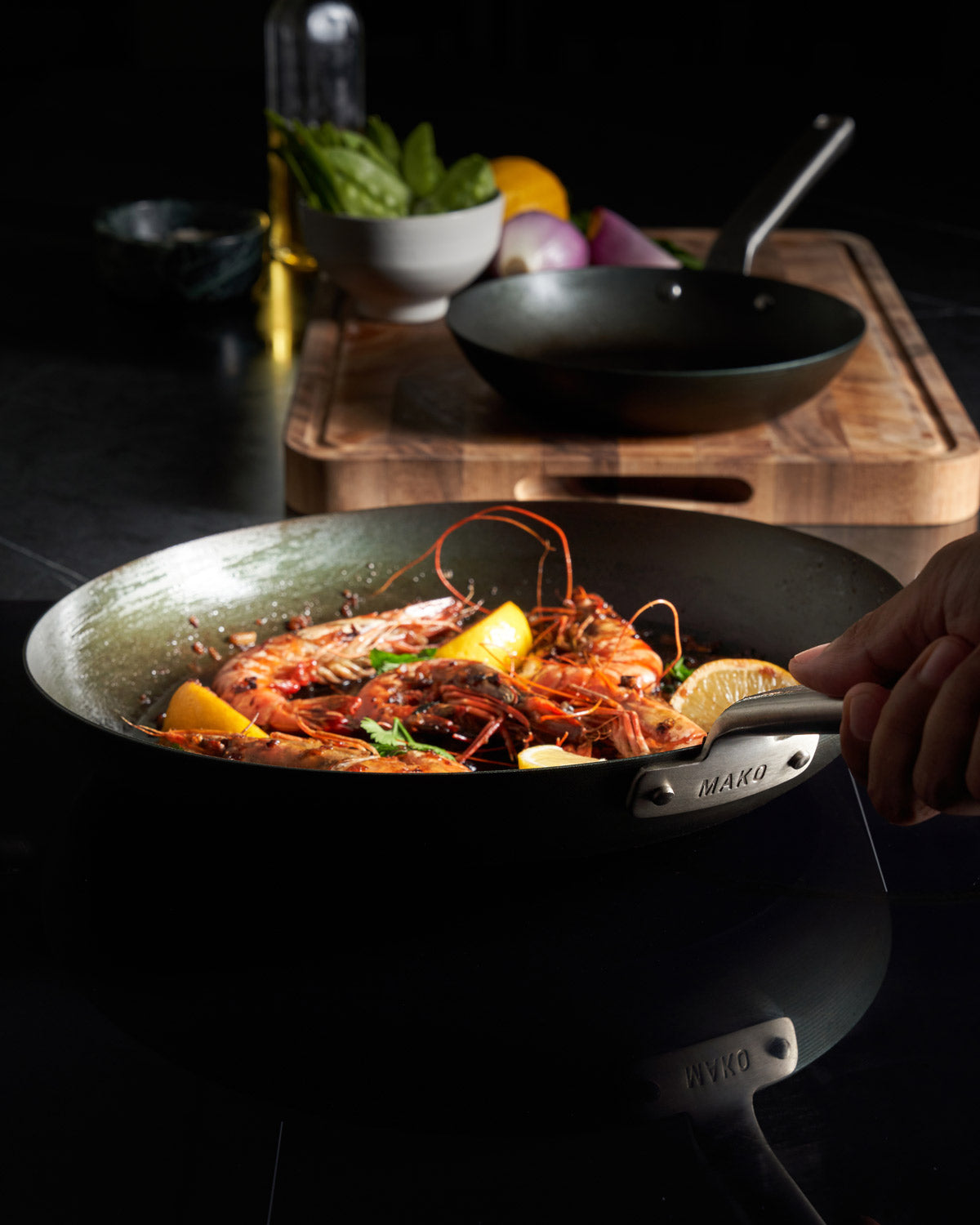 MAKO Black Steel 31cm Frying Pan - CookDineHost