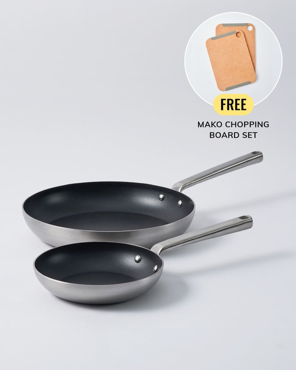 MAKO Genius 5-Ply Non-Stick 20cm & 30cm Frying Pan Duo - CookDineHost