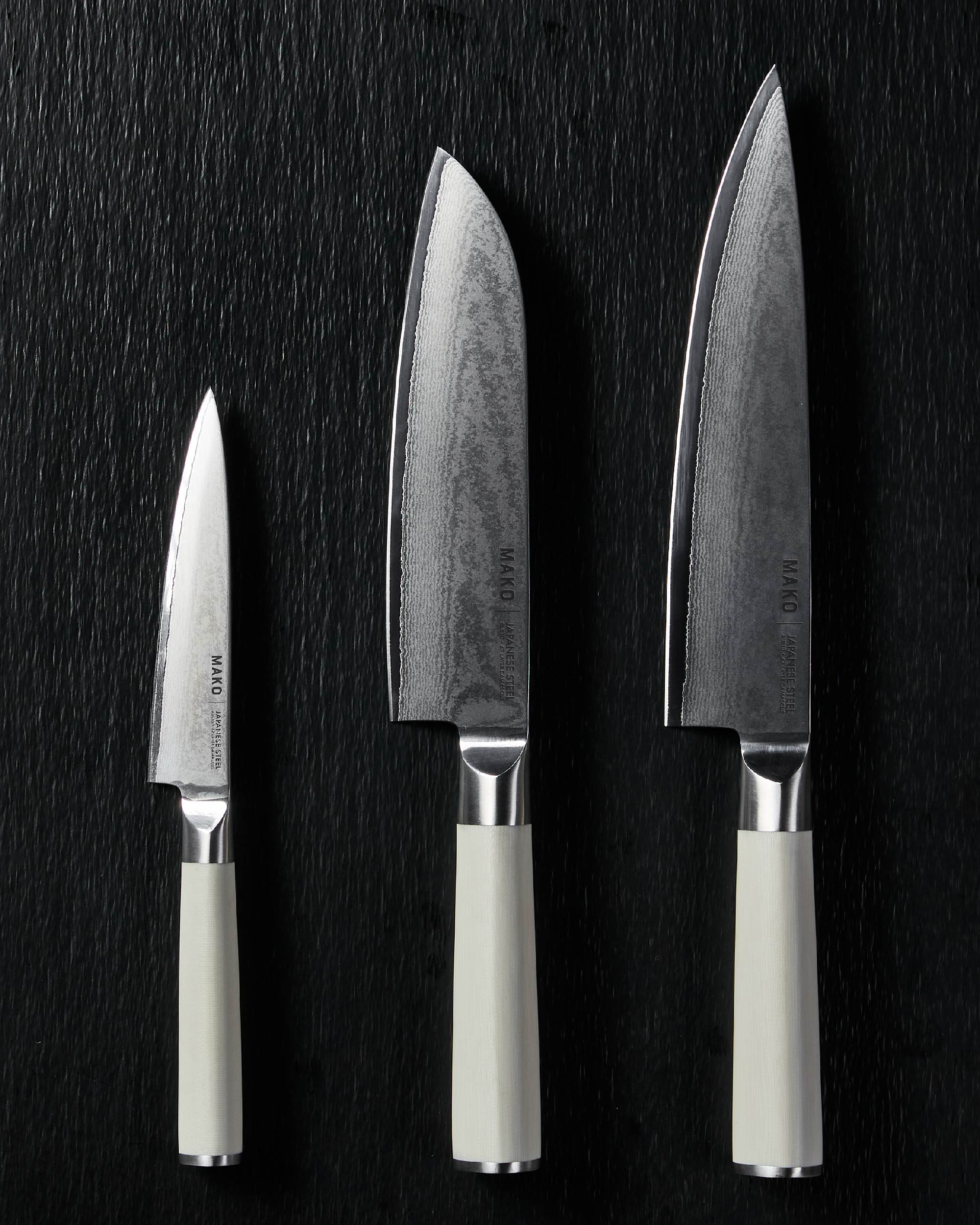 MAKO Japanese Steel Knife Set Cream - CookDineHost