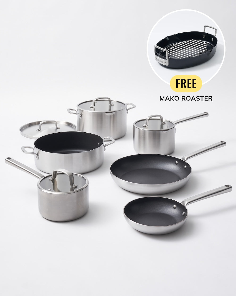 MAKO Genius 5-Ply Ultimate Non-Stick Set (6-piece) - CookDineHost