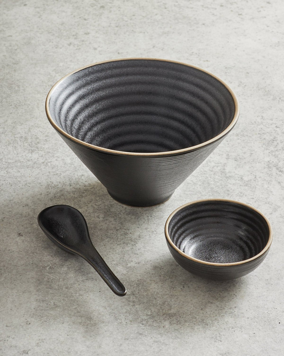 Anaya Charcoal Noodle Bowls & Accessories Set