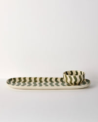 Allaro Platter & Bowl Set - Olive Wave