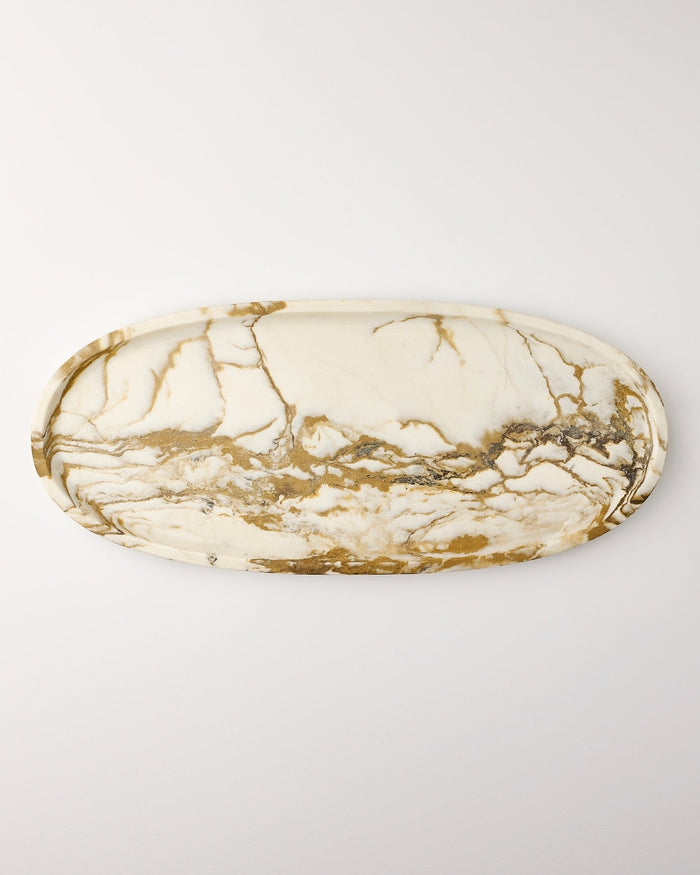 Kaveri Marble Centrepiece Tray - Calacatta Gold